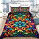 thumbnail image 1 of Vibrant Fantasy Mandala Pattern Printed Duvet Cover Set Exclusive Vintage Home Textiles for Adults 1 Duvet Cover + 2 Pillowcases (No Filling) Soft Fabric for Al, 1 of 1