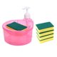 thumbnail image 1 of Dispensador De Jabón Y Soporte Para Fregador, 5 Esponjas Para Fregadero, Dispensador De Jabón Para Lavar Platos, Rosa Roja, 1 of 5