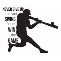 Rienda Libre Graphics - Decomural Never Give Up Baseball Ws-43125