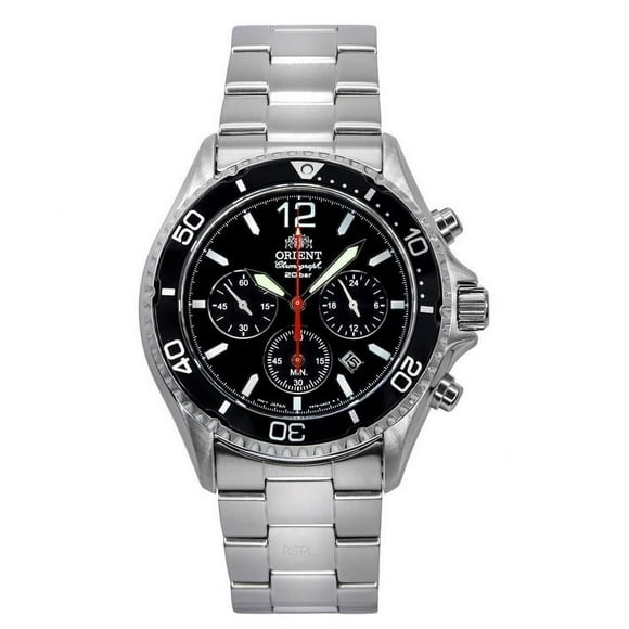 Reloj Digital Orient Mako Cronógrafo Deportivo Solar Negro Hombre