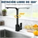 thumbnail image 2 of Llave Monomando Lavaplatos Alta 360° Griferia Acero Inox 304 Negro Mate, 2 of 11