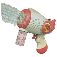 N-Ofertas - Pistola De Burbujas Juguete Niños Luz + Líquido Rosa