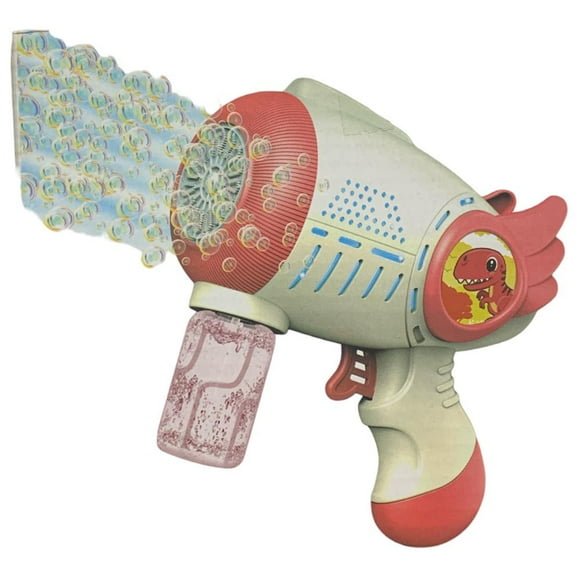 Pistola De Burbujas Juguete Niños Luz + Líquido Rosa