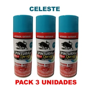 Toro Negro - Pintura En Spray Pack 3 Unidades Color Celeste