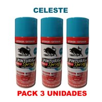 Toro Negro - Pintura En Spray Pack 3 Unidades Color Celeste