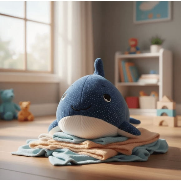 Peluche Narval Ballena Kawaii Juguete Suave Para Niños 25cm