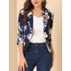 thumbnail image 5 of INSPIRE CHIC Blazer Abierto para Mujer de Regreso a Clases, Chaqueta de Traje Recortada de Verano para el Trabajo Azul Profundo-Floral M, 5 of 7
