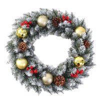 Magideal - Corona Navideña Artificial, Corona Navideña Falsa, Decoración Del Hogar, Guirnalda Navideña Para Comedor, Porche, Festival.