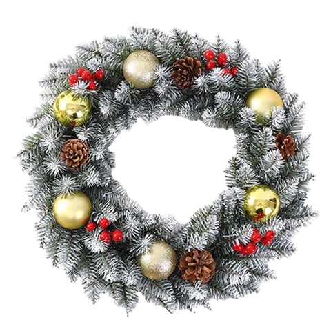 Magideal - Corona Navideña Artificial, Corona Navideña Falsa, Decoración Del Hogar, Guirnalda Navideña Para Comedor, Porche, Festival.