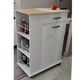 thumbnail image 2 of Isla de Cocina Blanca Mesa Alta mueble Organizador Multiuso auxiliar, 2 of 9
