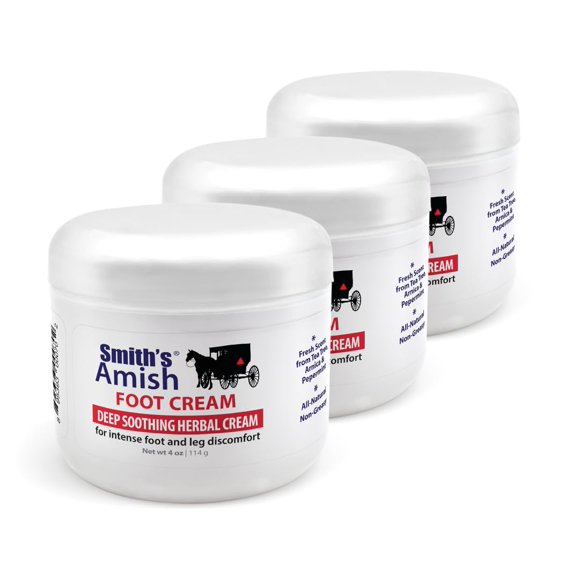 Crema para pies Smith's Amish Deep Soothing con aceite de almendras dulces, paquete de 3