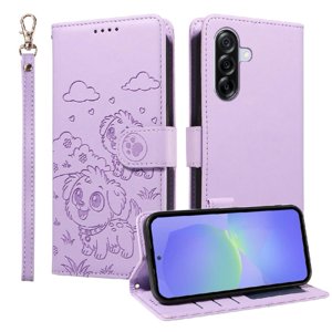 Funda Billetera Foxdock Compatible Con Samsung Galaxy A36 5G, Diseño Perrito Tierno, Ranuras Para Tarjetas Y Soporte Plegable