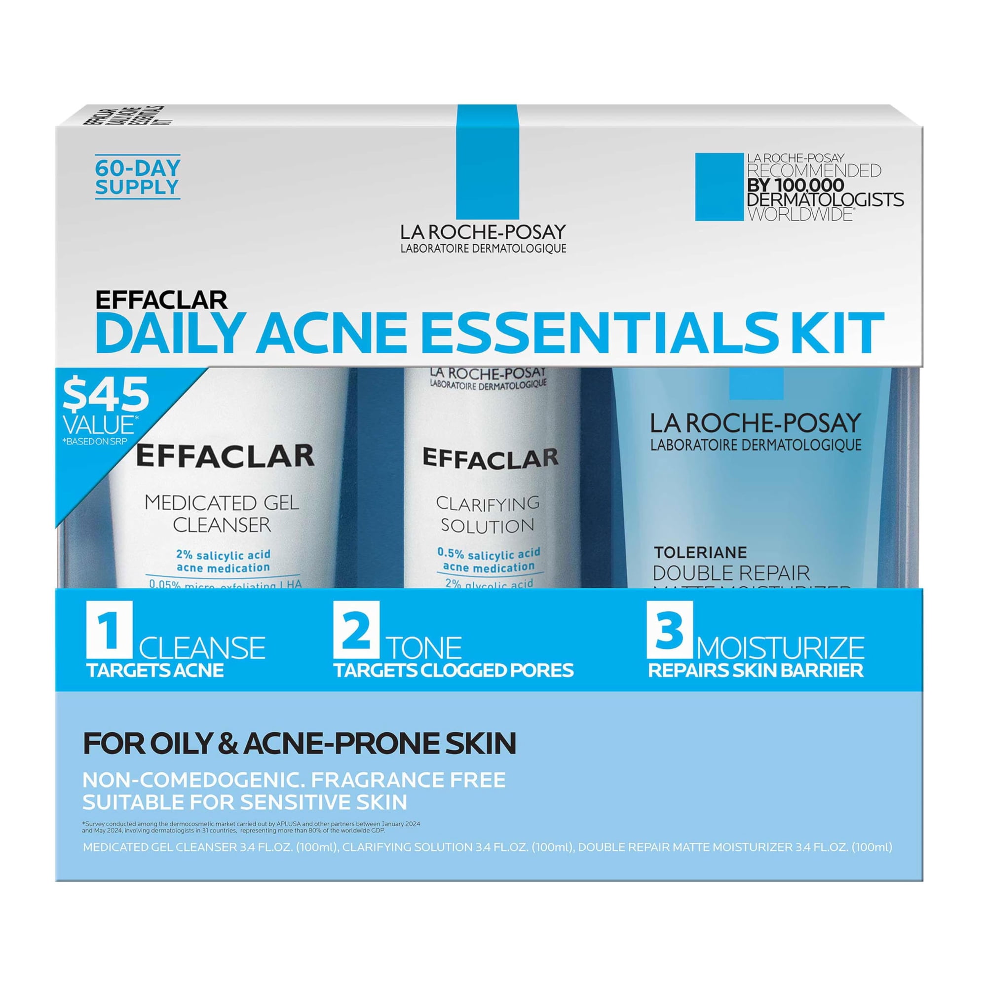 Kit De Tratamiento Para El Acné La Roche-posay Effaclar Daily 2 Month