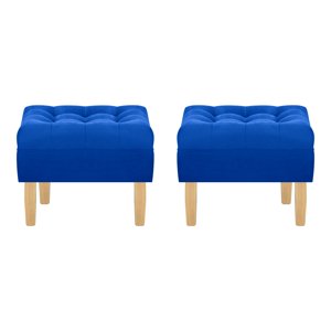 Bodevir - Set Pouf Wood 1C Felpa 05 Azul Rey