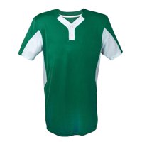 Jersey Martin Sports Con Dos Botones Para Adulto, Talla 3X, Verde Oscuro/Blanco