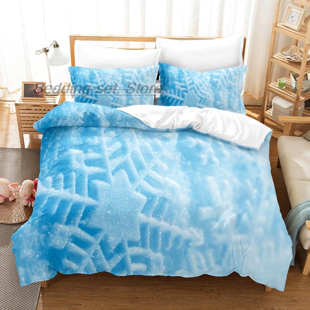 winter snowflakes Bedding Set Bed Set Aldult Kid Bedroom Duvetcover Sets bed sheet set
