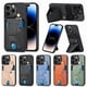 thumbnail image 1 of Funda Resistente para iPhone 14 Pro Max con Tarjetero y Soporte, Diseño Magnético Negro, 1 of 5