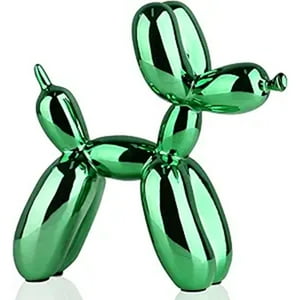 Veat00L - Figura Decorativa De Perro Globo Decoración Del Hogar, 10*10*4Cm Estatua De Perro Con Globo Galvanizado Brillante, Figura De Animal De Globopequeño, Escultura Artística, Decoración Moderna