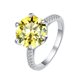 thumbnail image 1 of Anillos de Moissanita Azul/verde/amarillo de 5 Uds para Mujer Corte Redondo Color D VVS1 Anillos de Compromiso con Diamante Anillos de Boda de Moissanita de 6 Puntas para Mujer con Certificado, 1 of 7