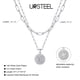 thumbnail image 5 of Collar Ursteel con iniciales de cadena en forma de clip de papel con capas plateadas, 5 of 7
