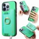 thumbnail image 1 of Funda Magnética Para Iphone 15 Pro Max Con Billetera Y Anillo Protector Resistente Verde, 1 of 6