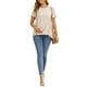 thumbnail image 2 of INSPIRE CHIC Camisetas de Maternidad Casual para Mujer con Cuello Redondo y Mangas con Volantes, Ajuste Suelto Peplum S Albaricoque, 2 of 6