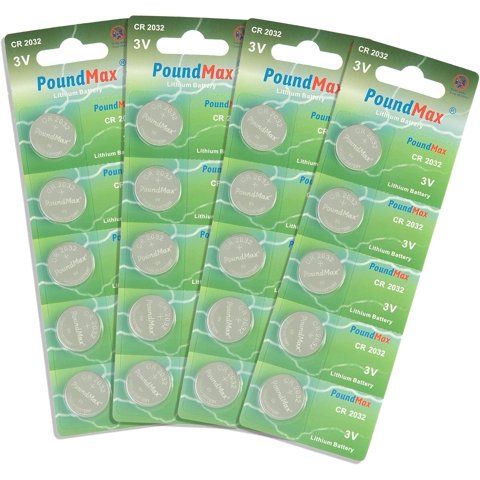 Batería Poundmax Cr2032 3V De Litio Tipo Moneda Paquete De 20