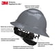 thumbnail image 2 of Casco de seguridad 3M SecureFit H-808SFV-UV gris de ala completa, 2 of 7