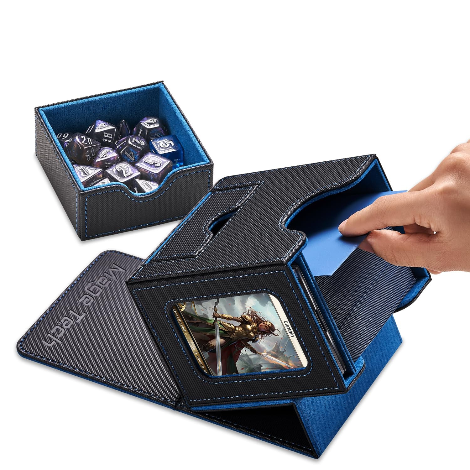 Caja De Cartas Mage Tech Para Mtg Commander Con Ladrillo De Cartas De 35 Puntos