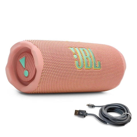 Altavoz Bluetooth Jbl Flip 7 Rosa Con Cable Trenzado Usb-C