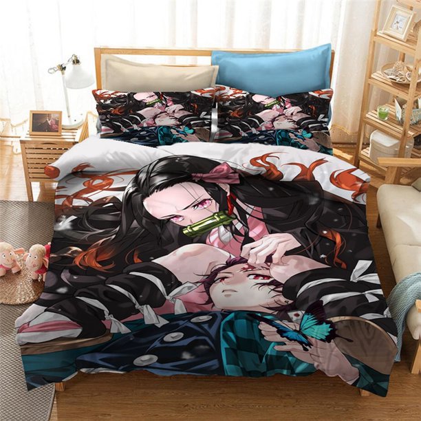 Cartoon Demon Slayer Bedding Set Duvet Covers Japan Anime Comforter Bedding Set Bedclothes Bed Linen Home Textiles Bed Sheets