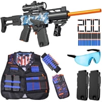 Sanetan - Rifle De Francotirador Automático Toy Gun Con Mira, Chaleco Táctico Y Balas