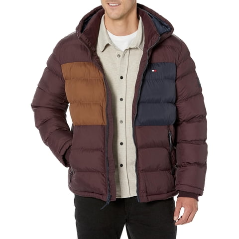 Chaqueta Tommy Hilfiger Con Capucha Puffer Port Colorblock Para Hombre