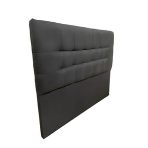 Mbc - Respaldo De Cama King Valencia Tela Lino Negro