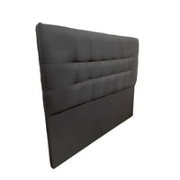 Mbc - Respaldo De Cama King Valencia Tela Lino Negro