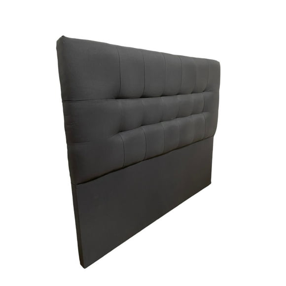 Respaldo De Cama King Valencia Tela Lino Negro