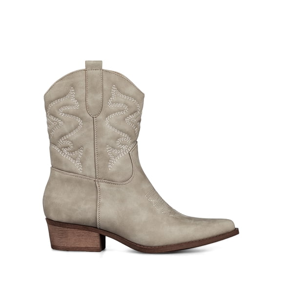 Botin Casual Mujer Moda Vintage Cowboy Bordado Weide QBM20