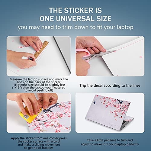Aortdes - 12.1 13 13.3 14 15.4 15.6 Pulgadas Etiqueta Engomada De La Piel Del Ordenador Portátil Pegatina Universal De La Piel Del Netbook Etiqueta Engomada Reutilizable Del Arte Del Cuaderno Calcomanía Protect