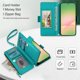 thumbnail image 4 of Para Samsung Galaxy A36 /A56 5G Funda Tipo Cartera con Bloqueo RFID, Funda de Teléfono Tipo Bolso Cruzado con 9 Ranuras para Tarjetas, Bolsillo con Cierre y Correa Desmontable, Verde, para Galaxy, 4 of 9