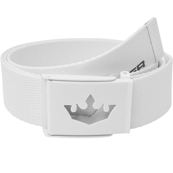 Cinturón de tela de golf Meister Player ajustable y reversible, color blanco