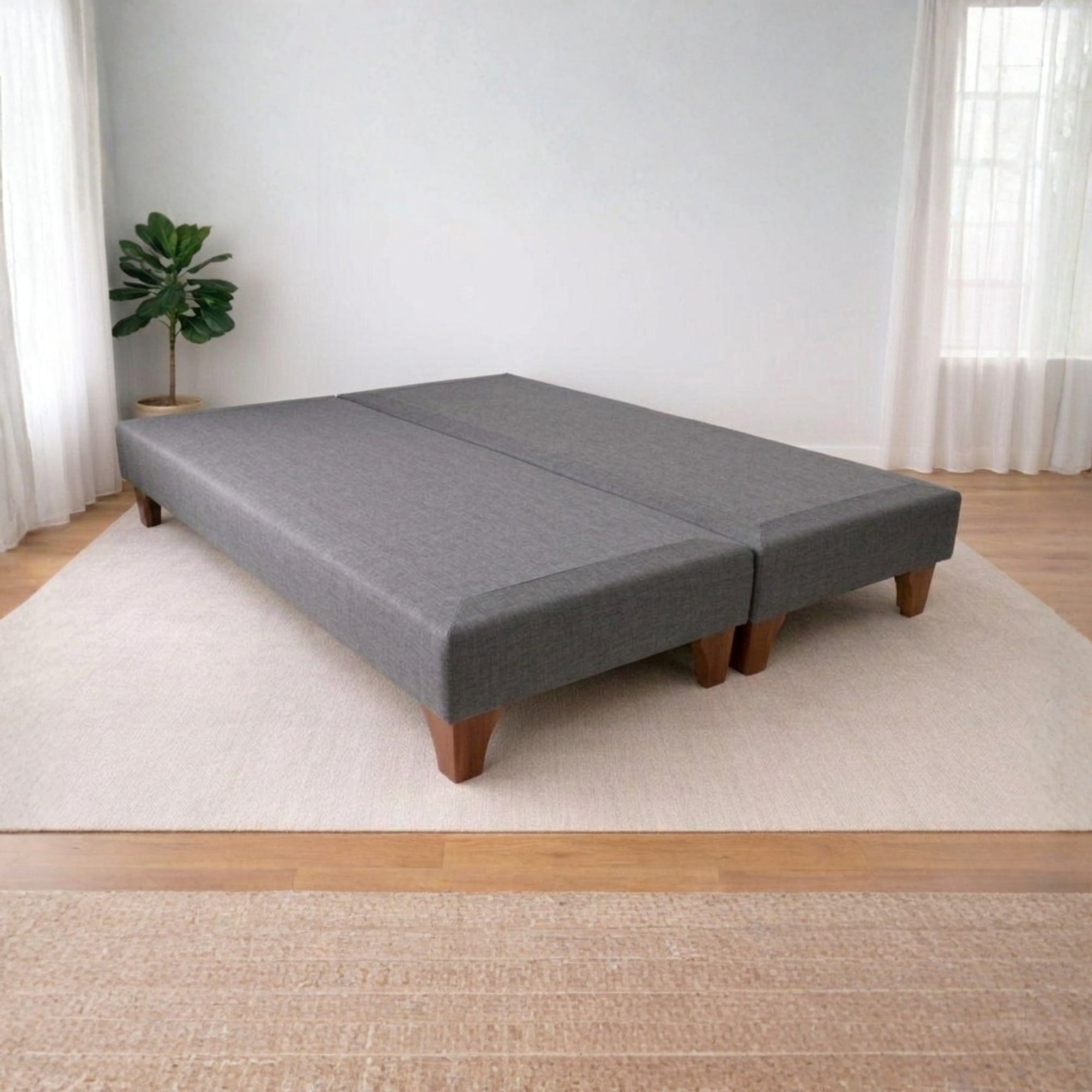 Construcsofá - Base King Tela Gris Medio