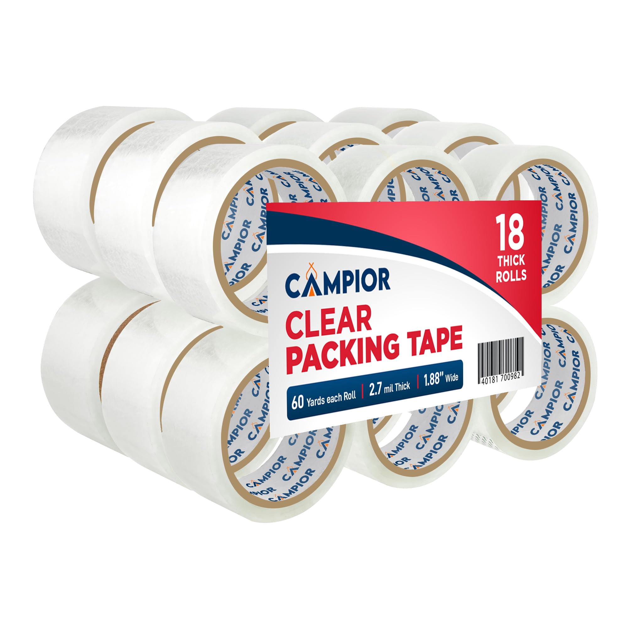 Cinta De Embalaje Campior 18 Rollos De 5 Cm De Ancho X 55 M De Largo