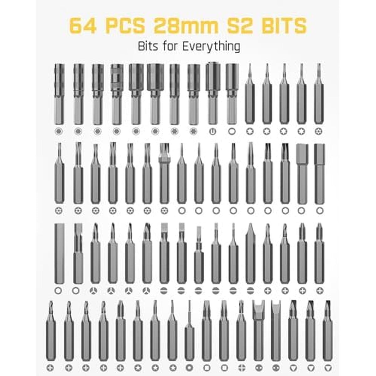 Fanttik - Destornillador Eléctrico E1 Kit 64 Puntas Precisión