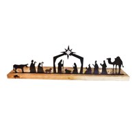 Magideal - Navidad Natividad Conjunto De Metal Figura Religiosa Esculturas Artesanía Regalos Católicos Independiente Para Sala De Estar Capilla Hogar Estante De