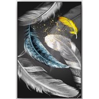 Decostilo - Cuadro Colgante De Plumas Con Cristales 80X140Cm