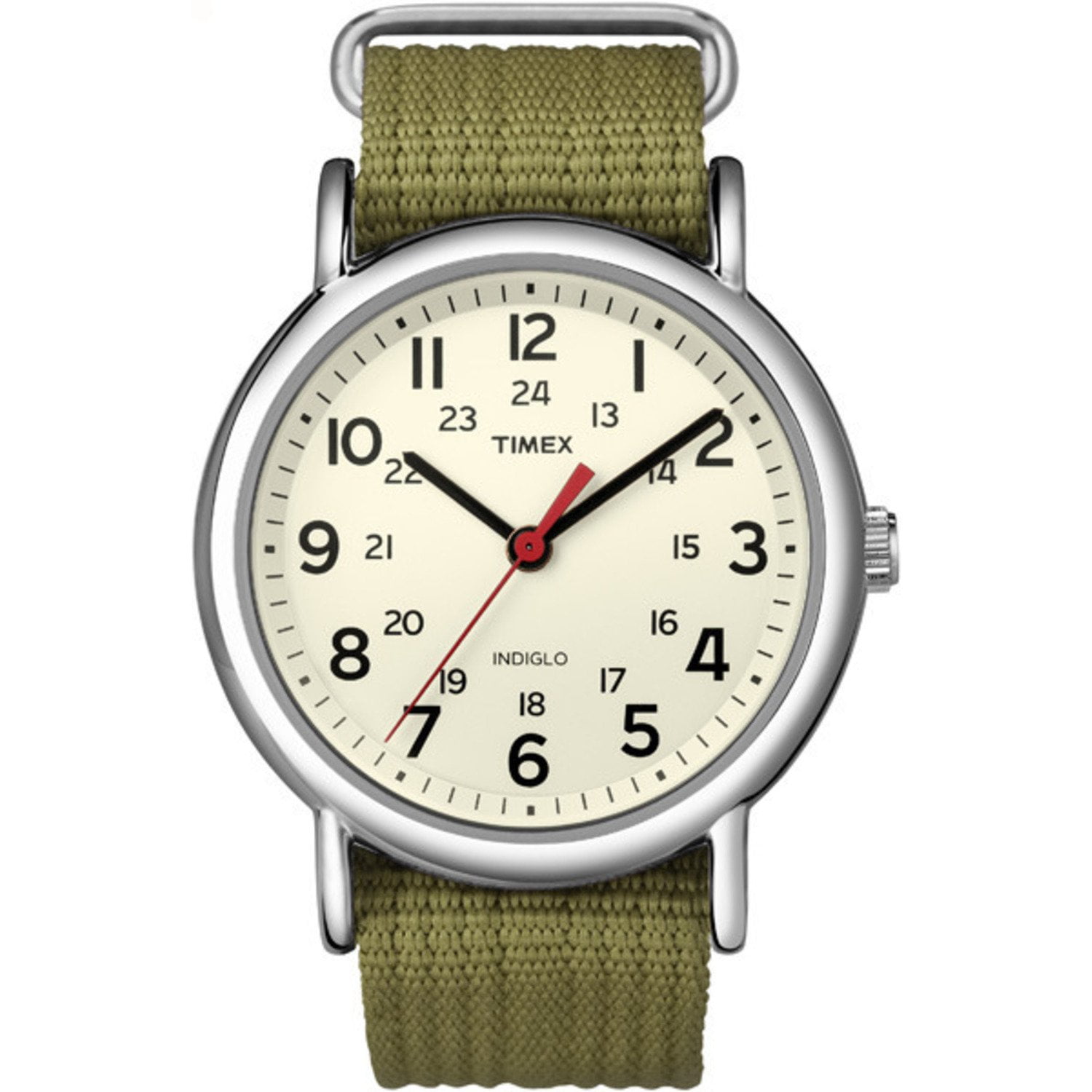 Reloj Timex Weekender, Unisex, Caja Plateada De 38 Mm Y Esfera Color Crema