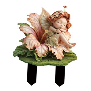 Magideal - Fairy Jardín Estaca Decorativa Acrílica Señal 2D Ornamento Plantas Fácil Instalación Para Regalo Decoración Hogar Jardín Patio Bonsái Maceta 24Cmx30Cm