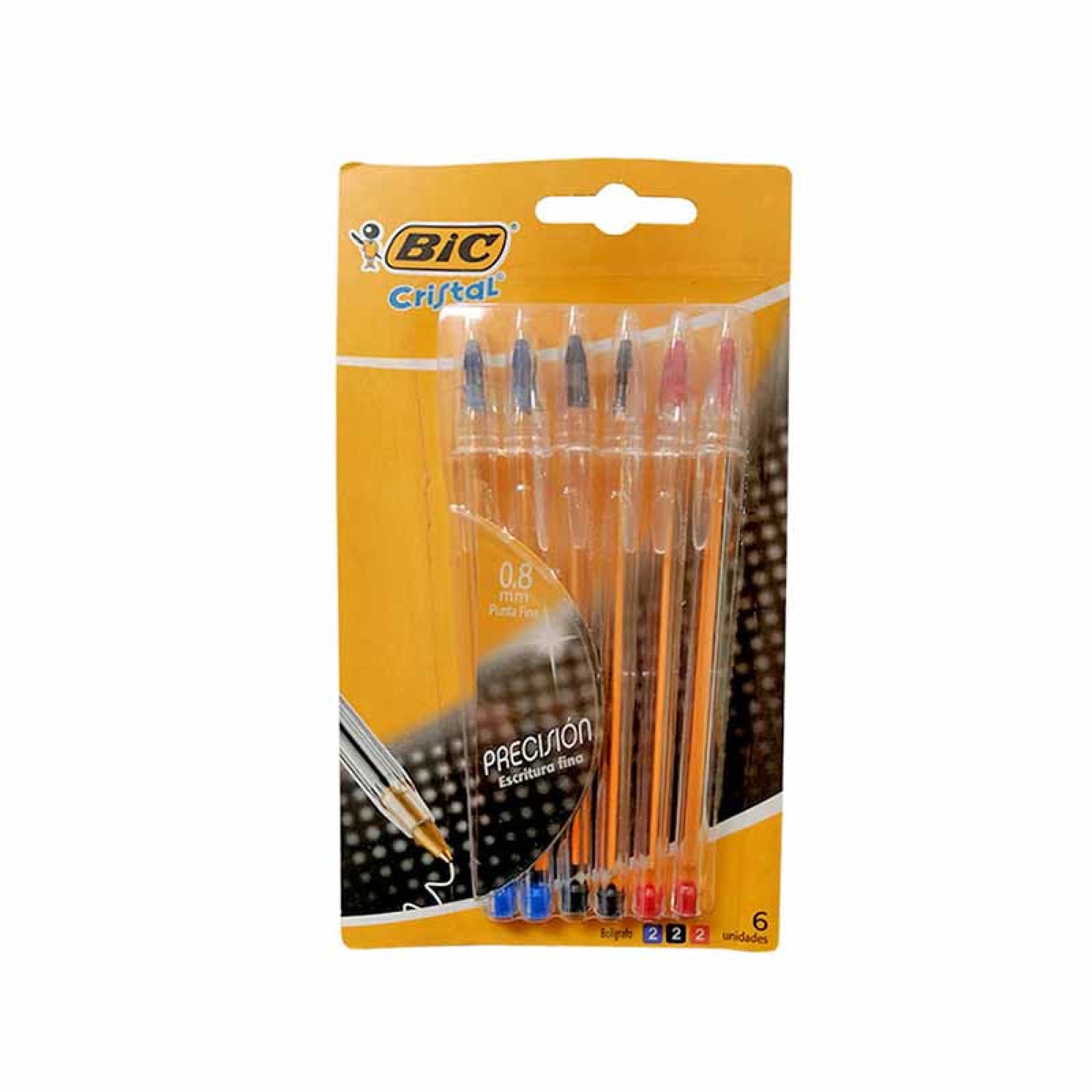 Bolígrafos Punta Fina 0.8 Mm Multicolores / 6 Unidades BIC