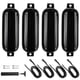 thumbnail image 1 of 4x Defensas para botes Defensas para botes inflables Uso para botes bajos Botes deportivos Accesorios para veleros 1 bomba de aire 11x40 cm Parachoque cuerda negra, 1 of 5