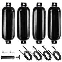 Magideal - 4X Defensas Para Botes Defensas Para Botes Inflables Uso Para Botes Bajos Botes Deportivos Accesorios Para Veleros 1 Bomba De Aire 11X40 Cm Parachoque Cuerda Negra